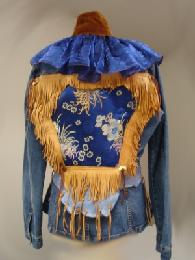 denim,leather,silk, brocade, metal coins