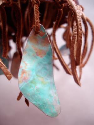 Hammered copper patina coin embellishments