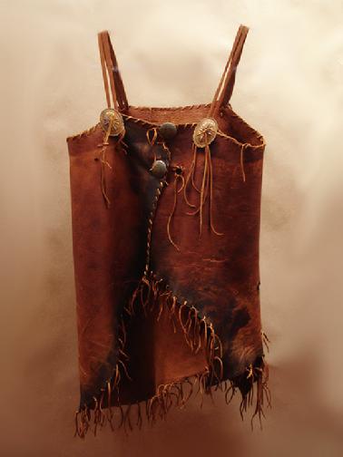 deer leather,hand laced metal coin embellishments, camisole