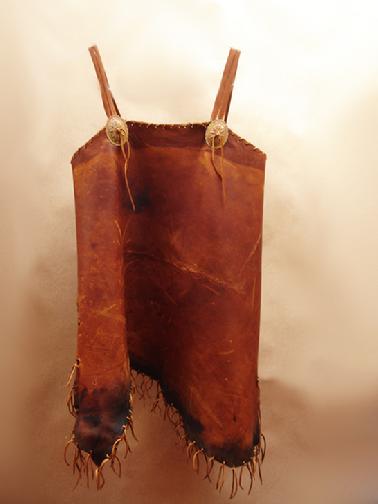 Saddlewrap cami with aged deer leather, hand laced