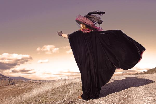 Silk, Parisisal hat, silk velvet  lined with copper cape